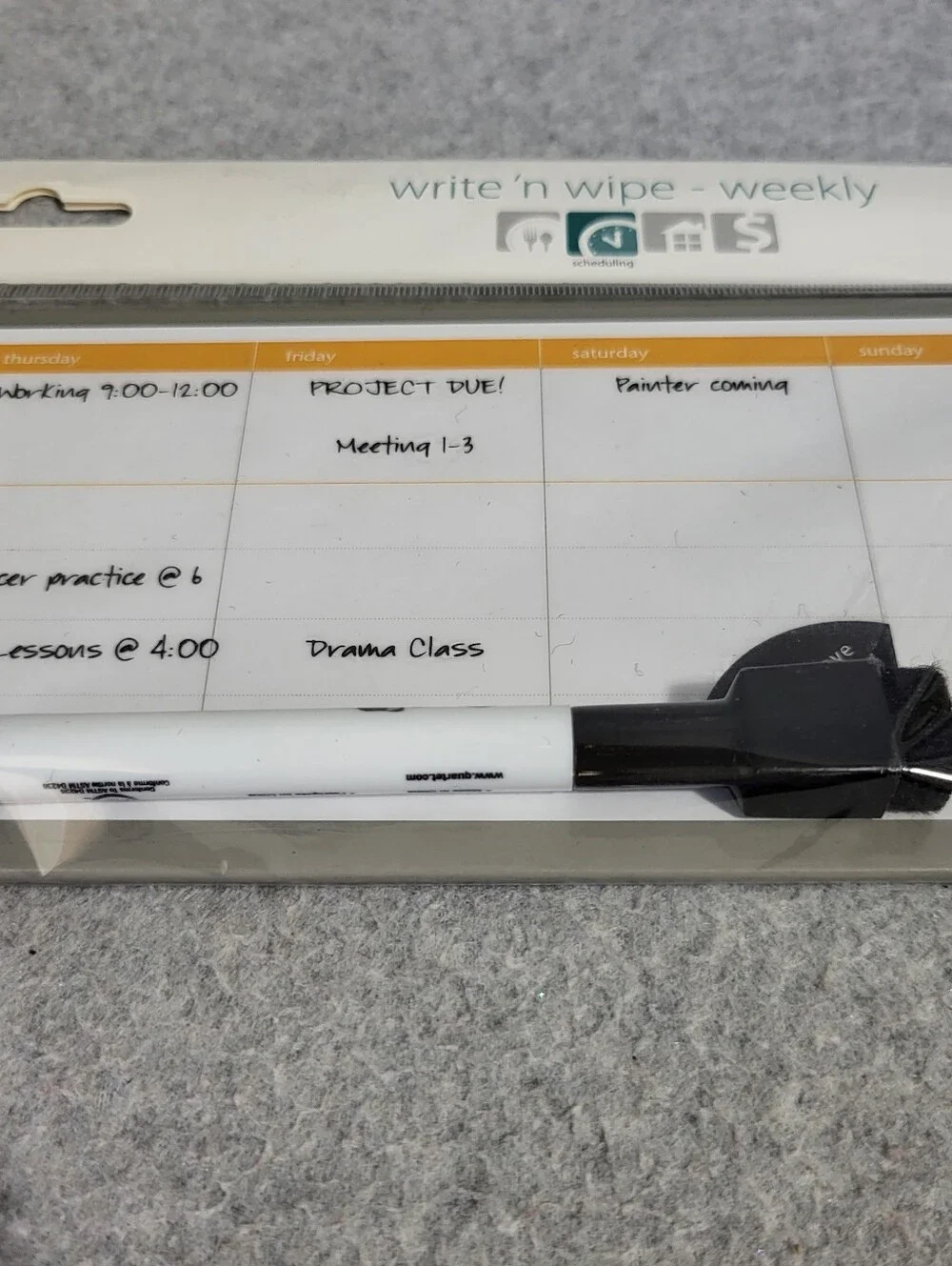 Mead Organizer Write-N-Wipe Weekly Planner Calendar Magnetic Dry Erase Fridge